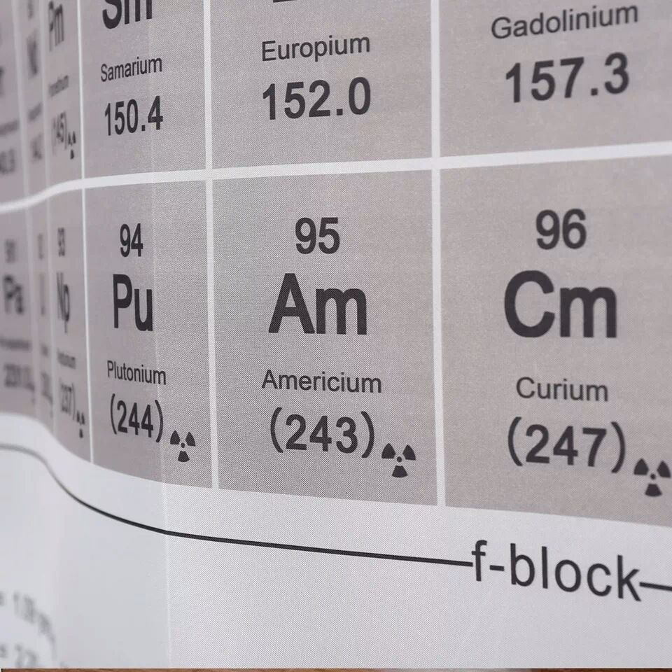 Periodic Table of Elements Shower Curtains Waterproof Print White Fabric Bath view 5
