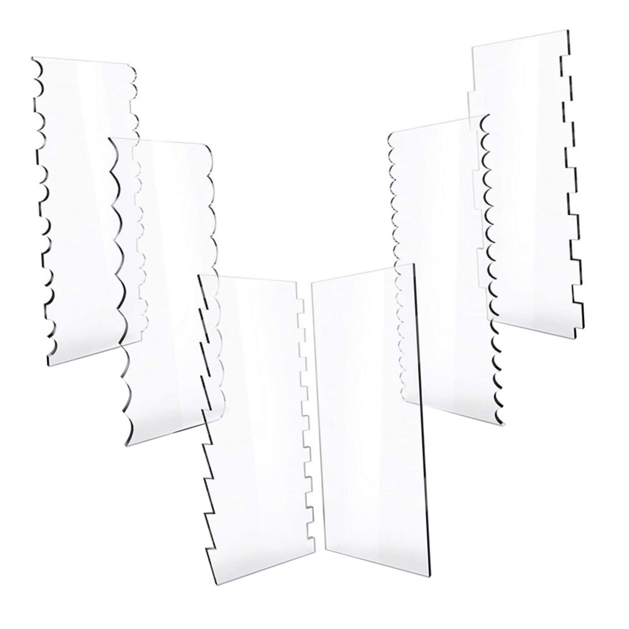 6Pcs 9.45 Inch Clear Acrylic Cake Scraper Icing Frosting Buttercream