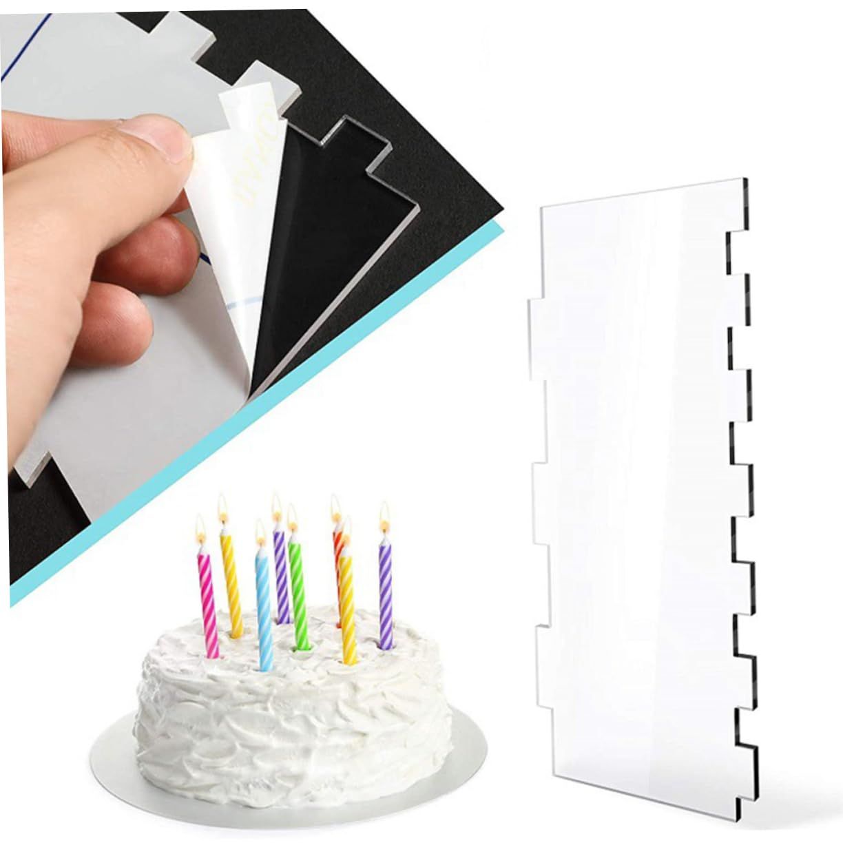 6Pcs 9.45 Inch Clear Acrylic Cake Scraper Icing Frosting Buttercream view 2