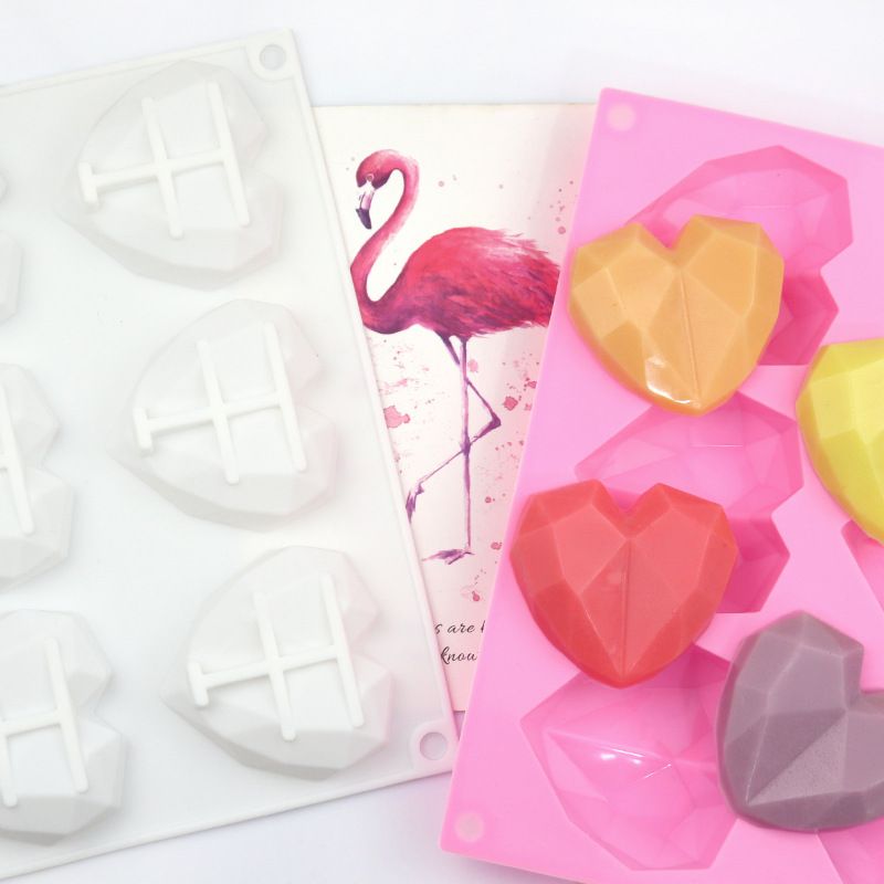 3D Diamond Heart Silicone Mold for Chocolate view 4