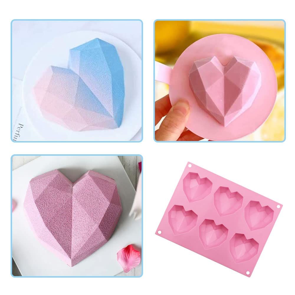 3D Diamond Heart Silicone Mold for Chocolate view 5