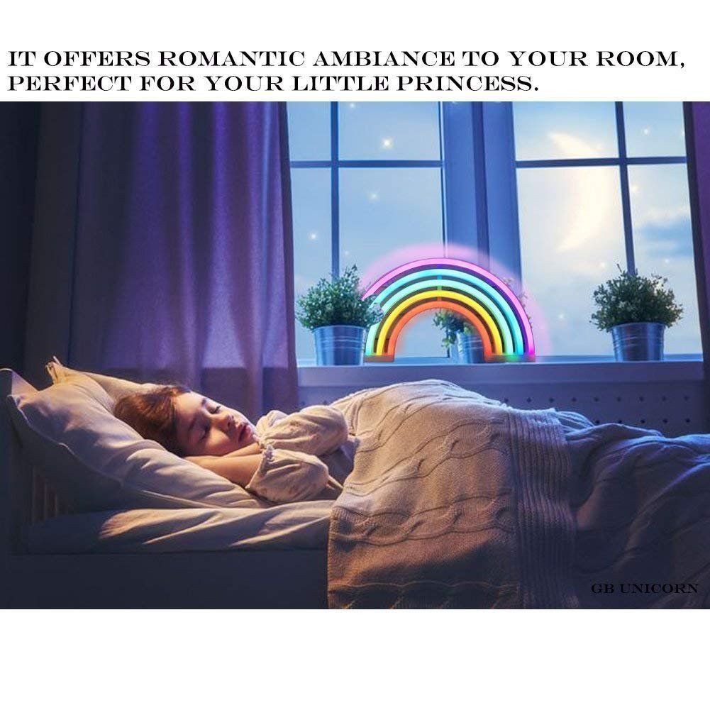 Neon Rainbow Sign, Battery or USB Powered Light for Wall Decor, Colorful view 3