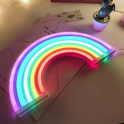 Neon Rainbow Sign, Battery or USB Powered Light for Wall Decor, Colorful view 5