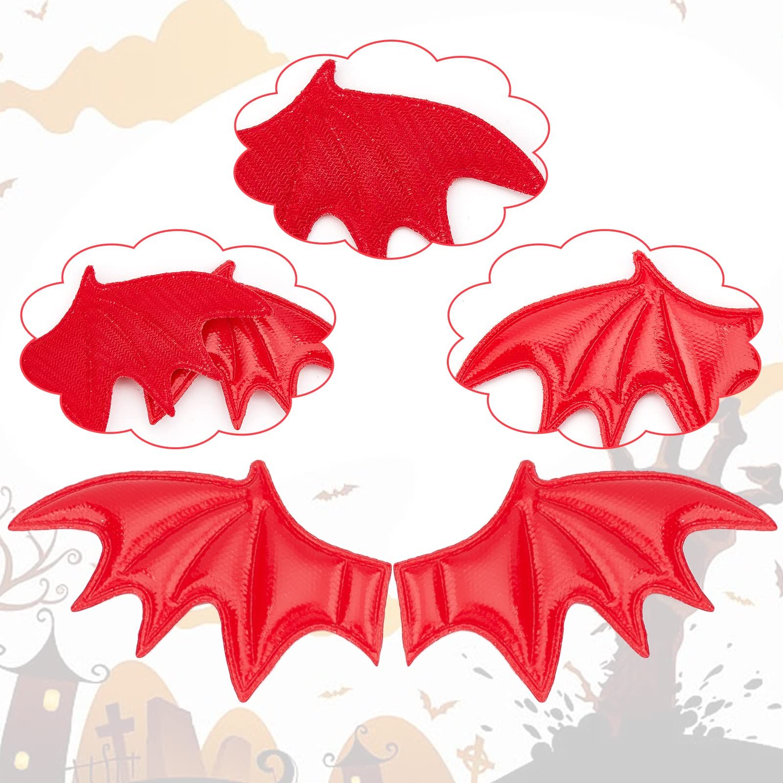 2 Style 20PCS Leather Halloween Bat Wings DIY Crafts Bat Wing Spooky Bats view 4