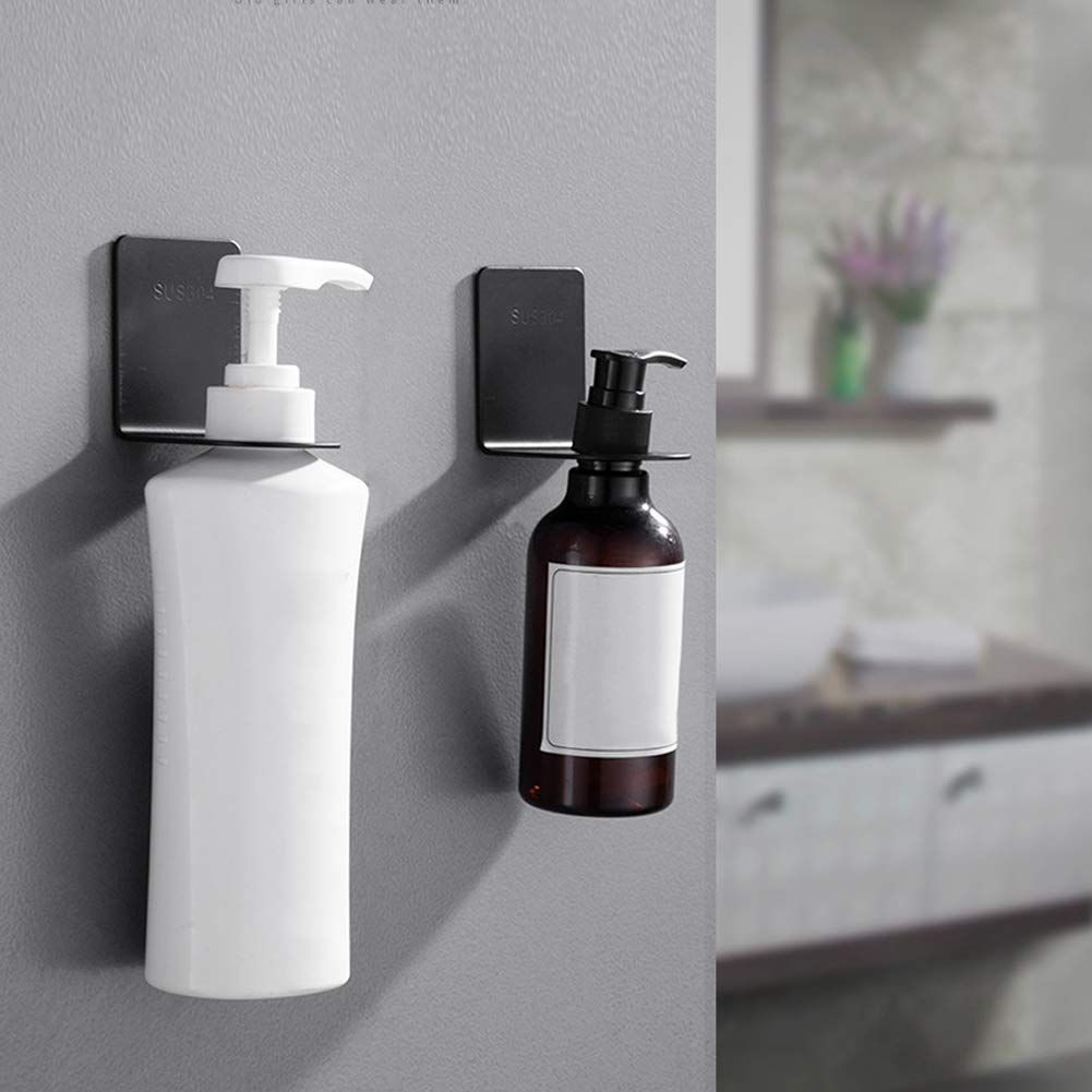 Stainless Steel Bottle Holder Wall Mounted Pump Bottle Dispenser Holder Stand view 4
