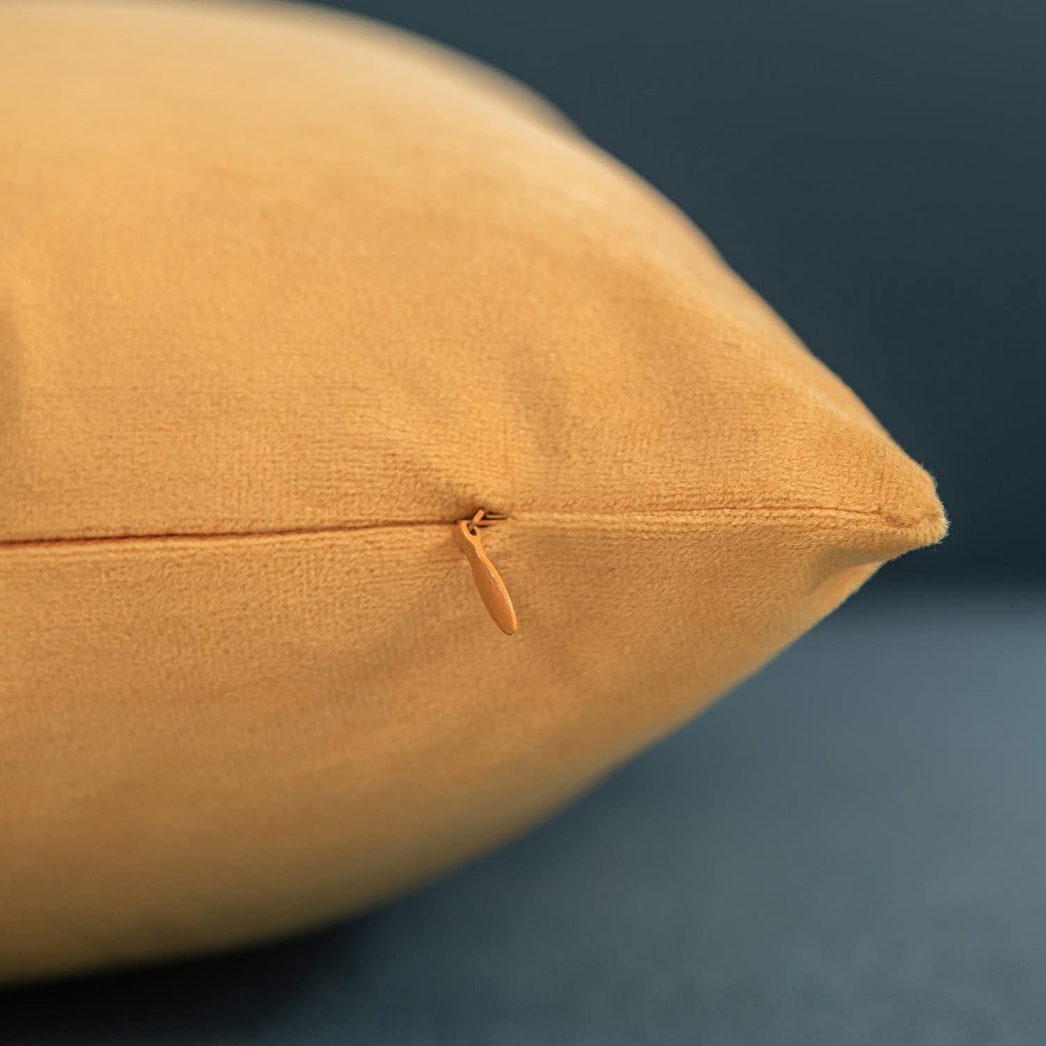 Couch Pillow Covers 18x18 Yellow: 2 Pack Cozy Soft Velvet Square Throw Pillow view 2