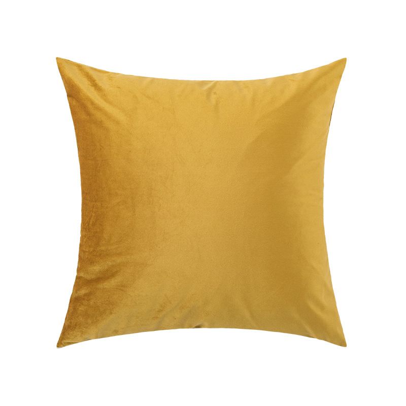 Couch Pillow Covers 18x18 Yellow: 2 Pack Cozy Soft Velvet Square Throw Pillow view 4