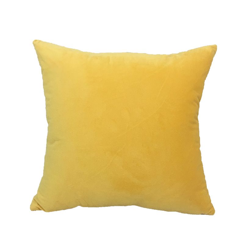 Couch Pillow Covers 18x18 Yellow: 2 Pack Cozy Soft Velvet Square Throw Pillow view 5