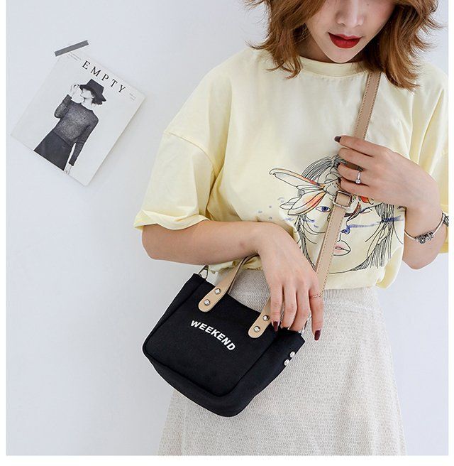 Womens Casual Tote Bag Reusable Canvas Shoulder Bag Crossbody Handbag for view 4
