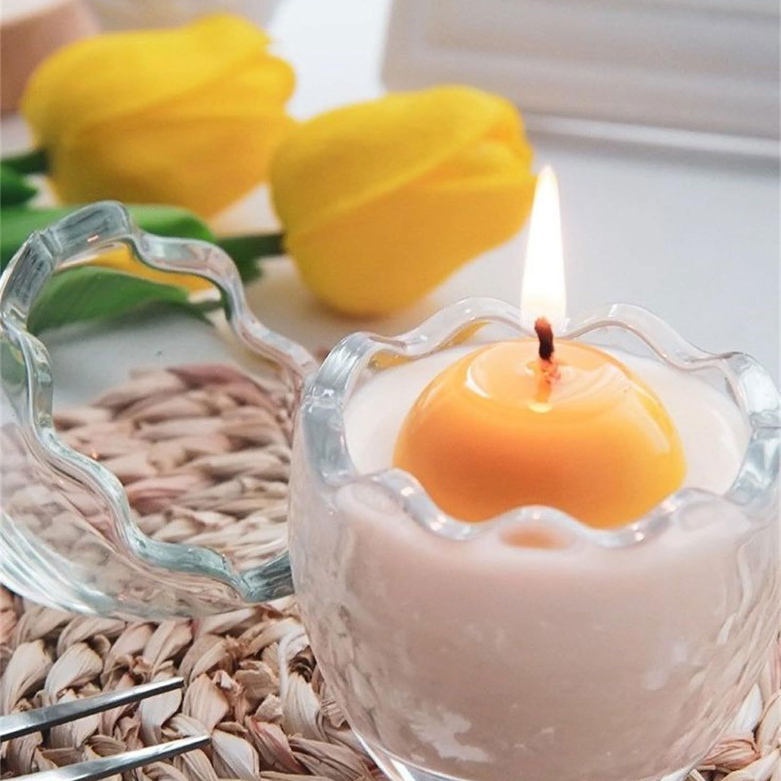 Glass Tealight Candle Holder Eggs Shape Candle Stand Clear Candle Jar Plant view 4