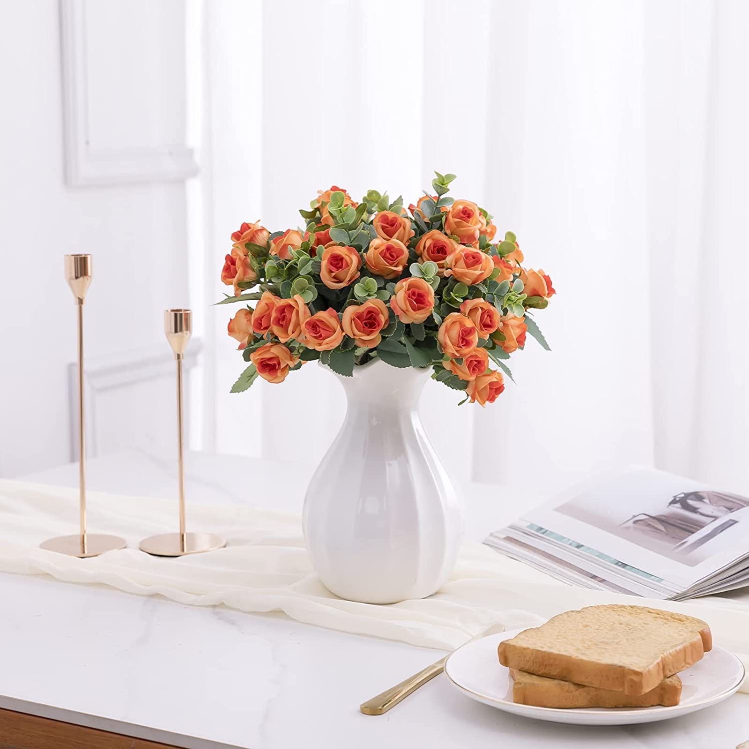 Artificial Flowers , Fake Mini Rose Silk Faux Flowers, Fake Roses Silk Flowers view 3