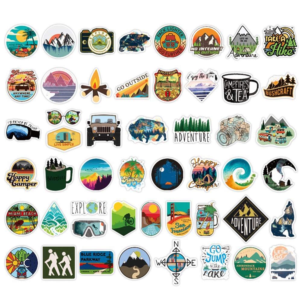 50 Pcs Outdoor Adventure Stickers| Wilderness Nature Hiking Camping Travel view 4