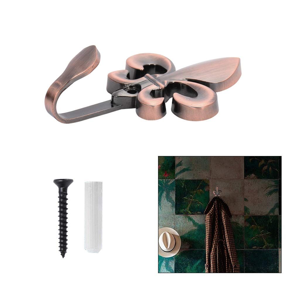 Decorative Wall Hanging Coat Hooks Zinc Alloy Curtain Tieback Holders Screws view 4