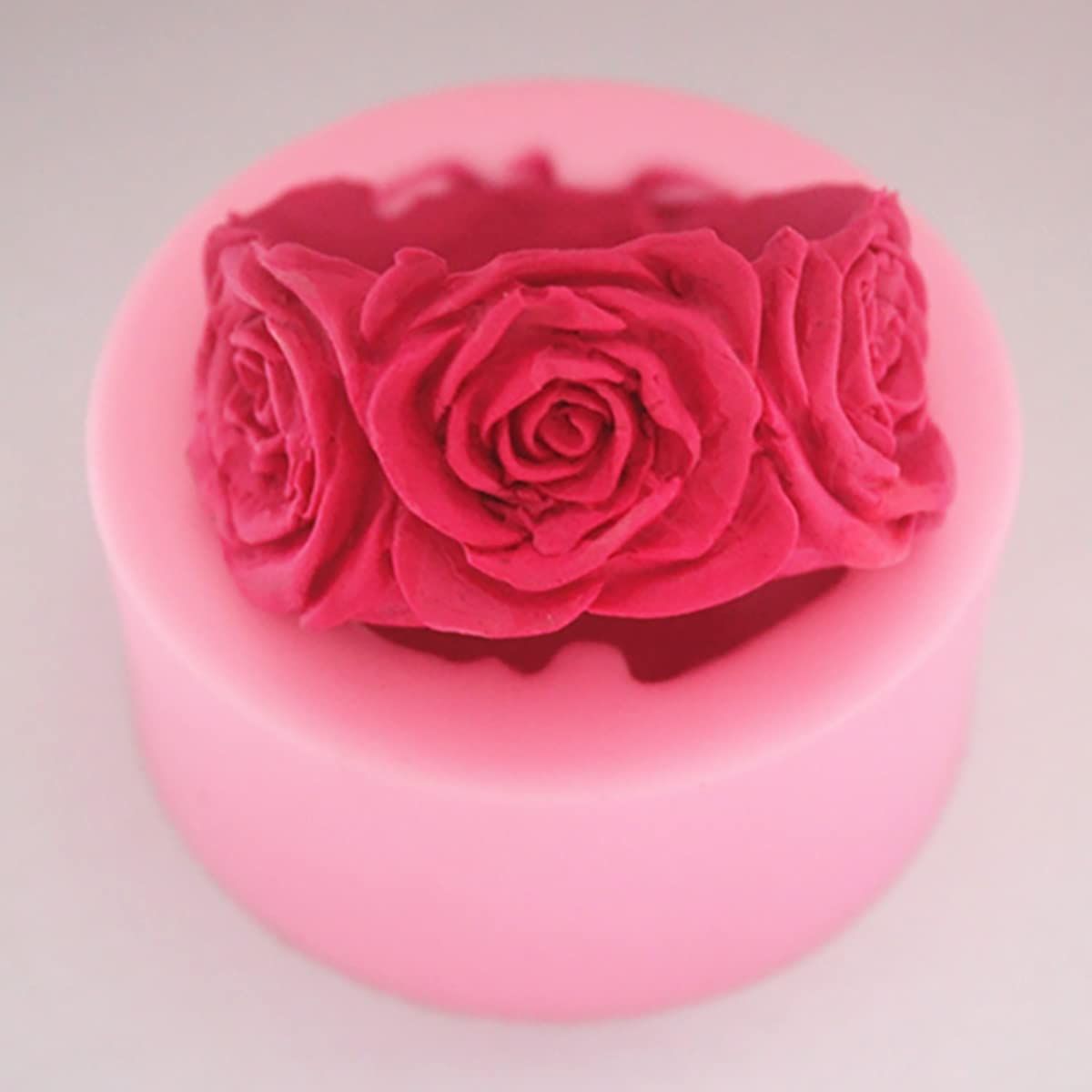 2 Piece 3d Flower Bloom Rose Shape Silicone Molds for Cupcake Dessert view 2