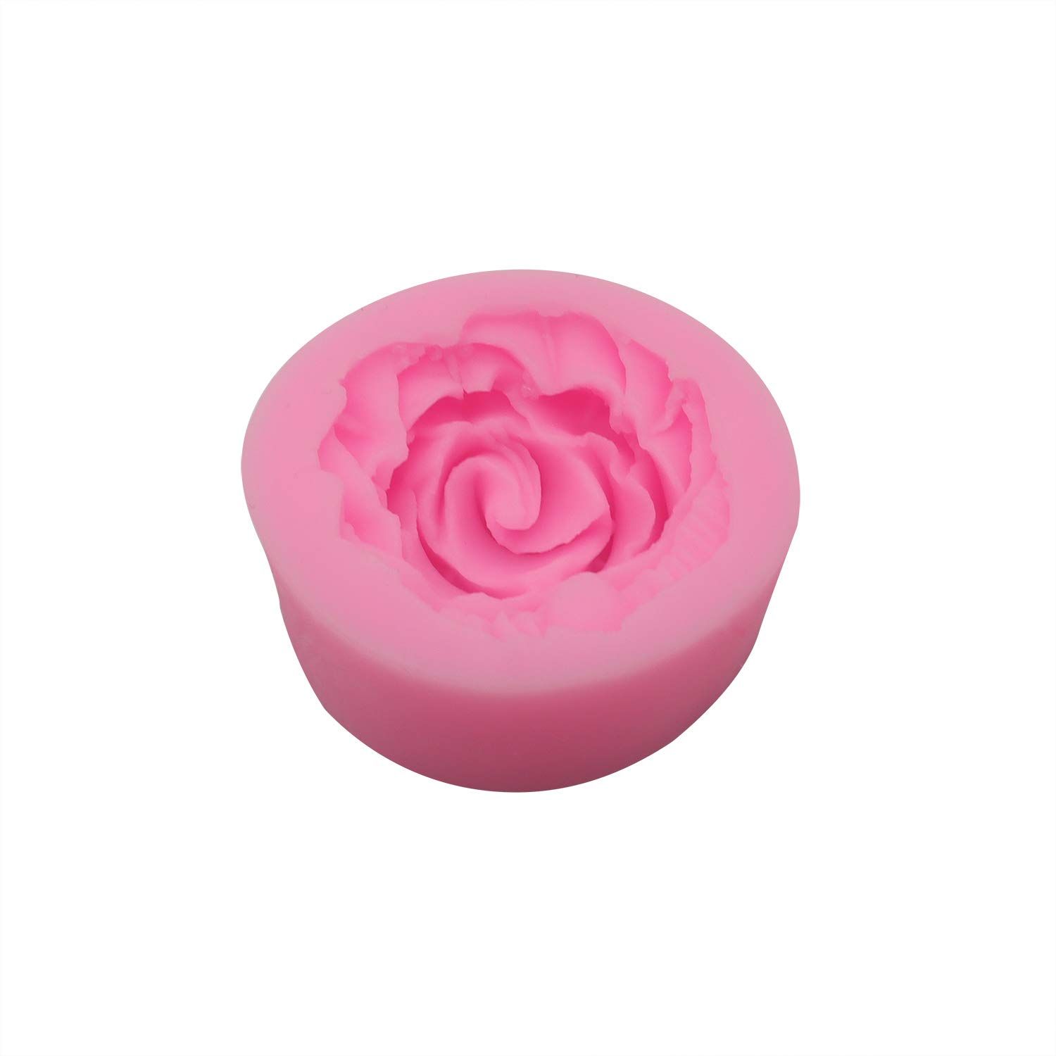 2 Piece 3d Flower Bloom Rose Shape Silicone Molds for Cupcake Dessert view 4