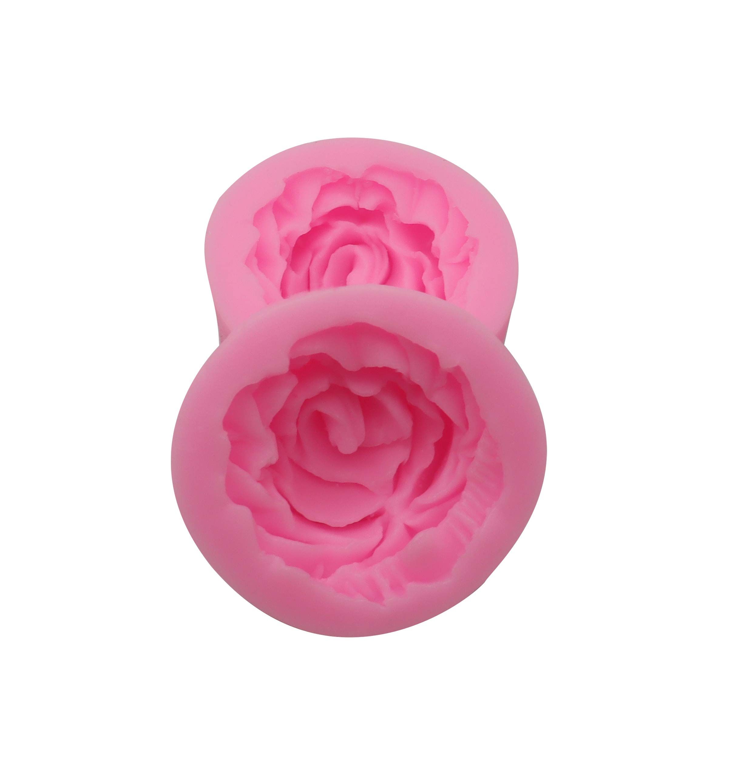 2 Piece 3d Flower Bloom Rose Shape Silicone Molds for Cupcake Dessert view 5
