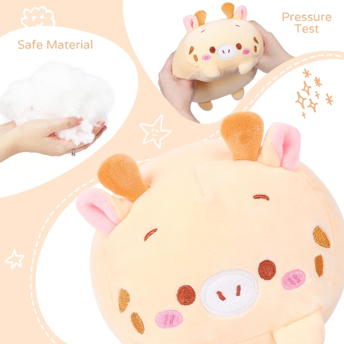 8 inch Cute Deer Plush Stuffed Animal Cylindrical Body Pillow view 4