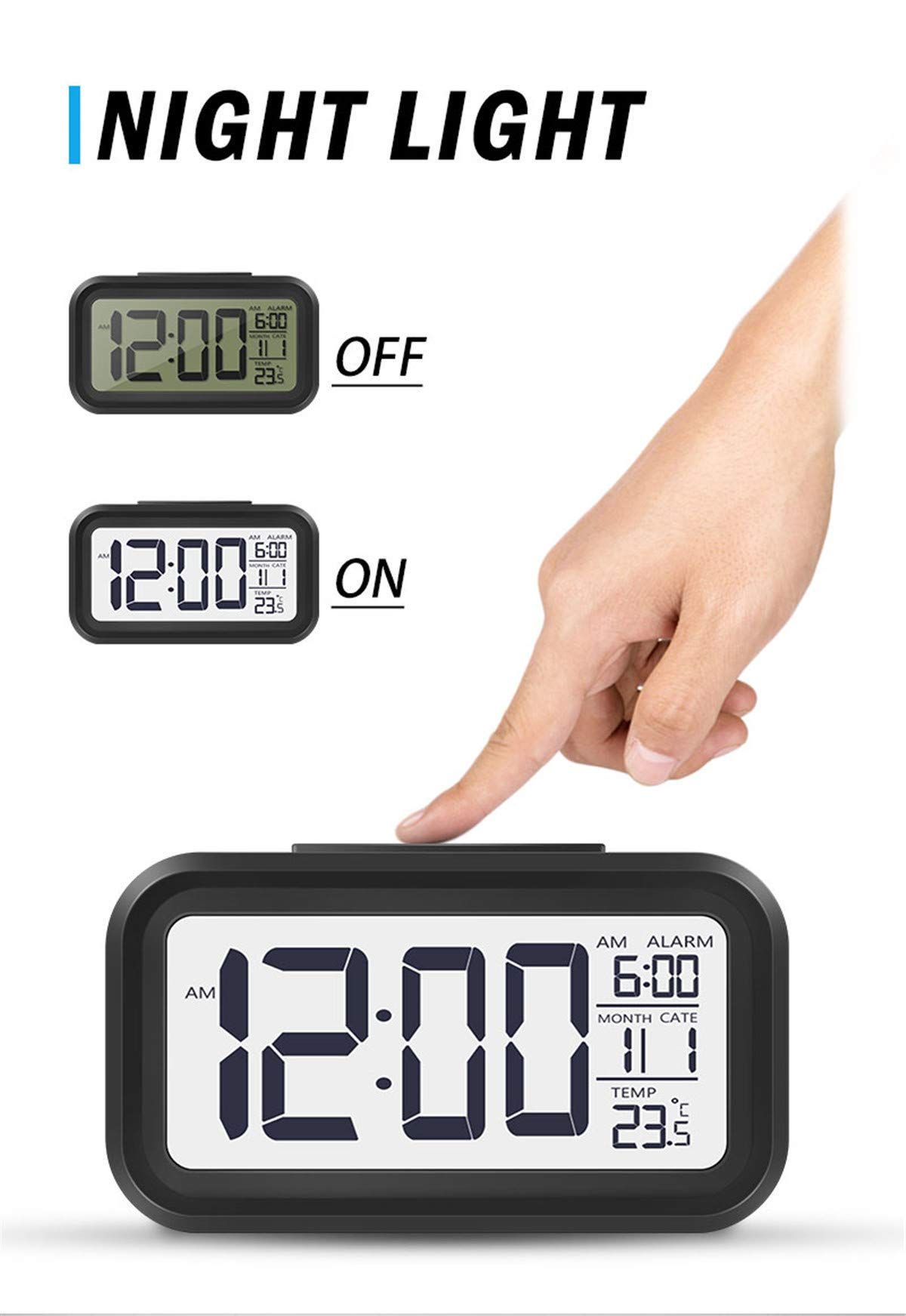 LED Digital Alarm Clock Backlight Snooze Mute Calendar Desktop Electronic view 3