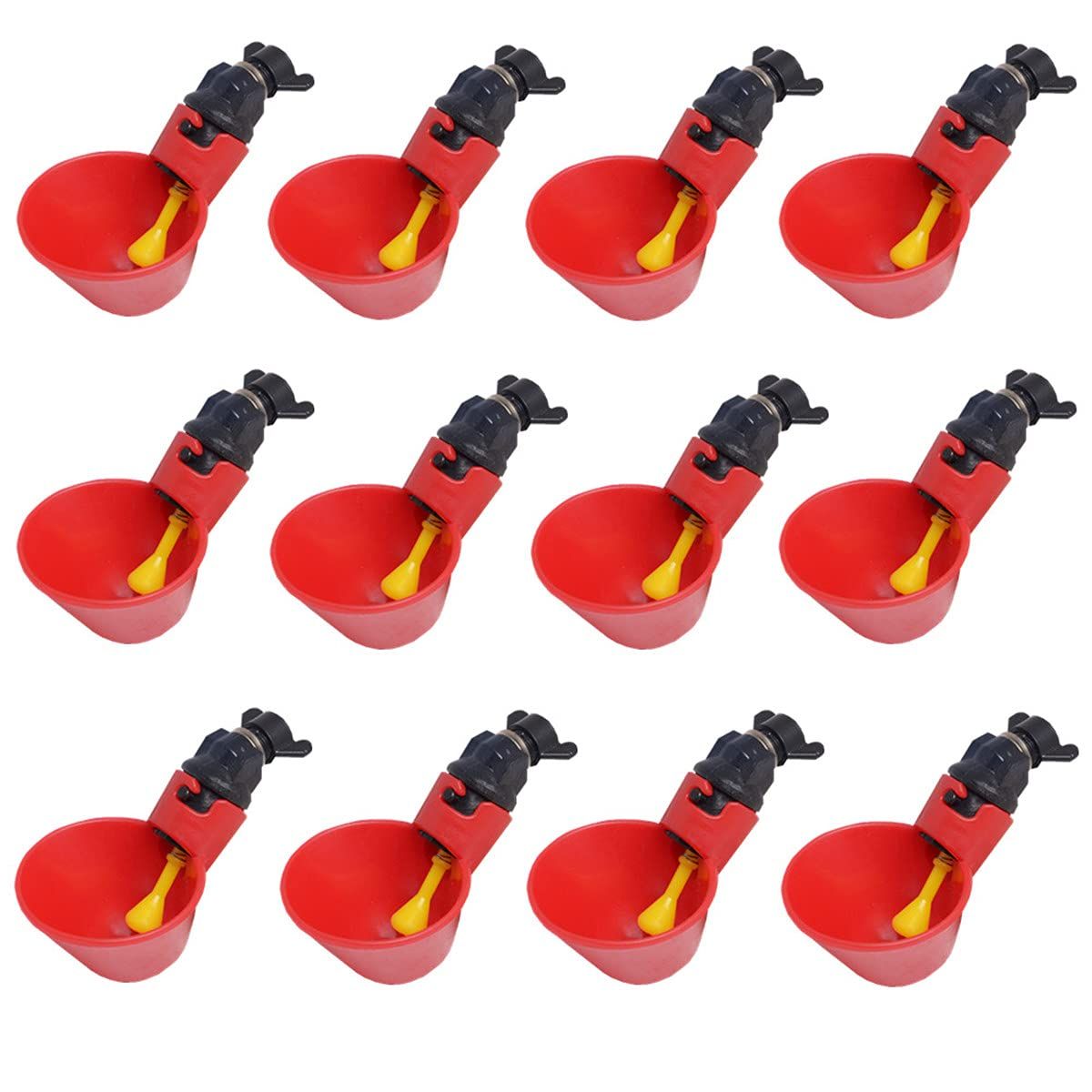 12pcs Chicken Waterer - Poultry Waterer Chicken Water Cups Automatic Nipple