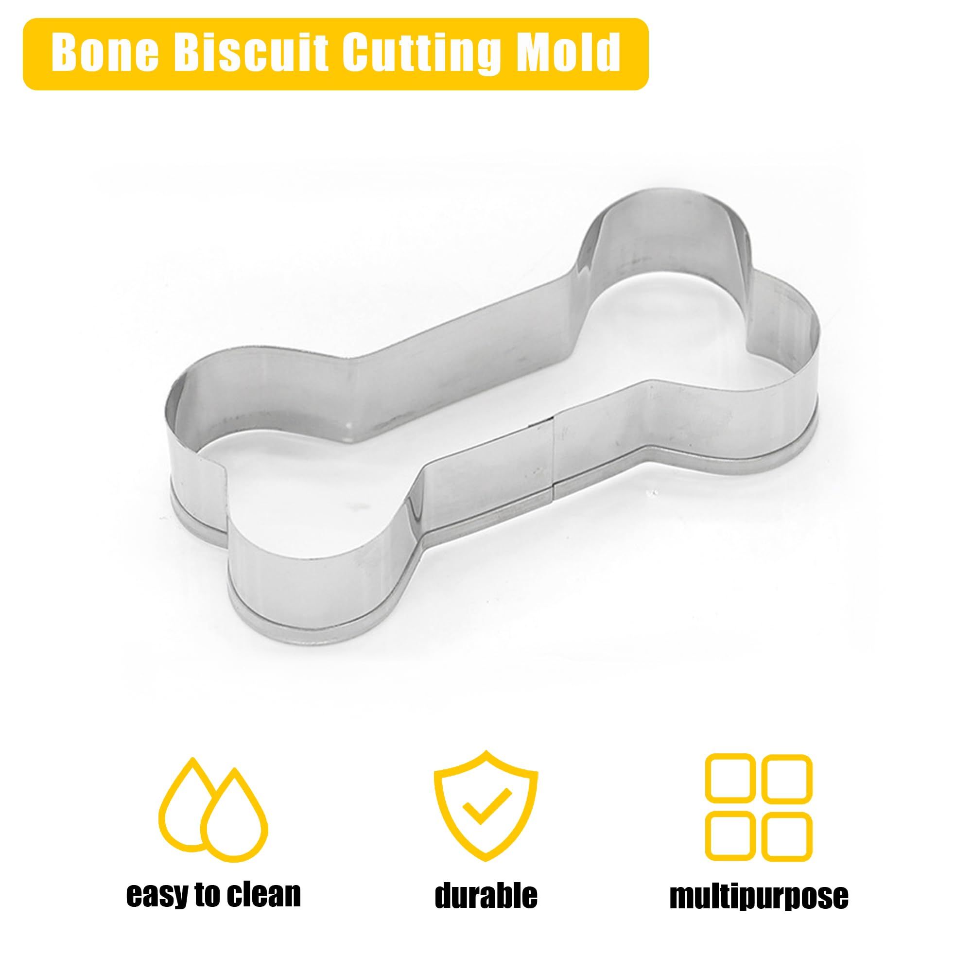 Dog Bone Cookie Cutter,Stainless Steel Dog Bone Shapes Cutter,Metal Dog Treat view 3