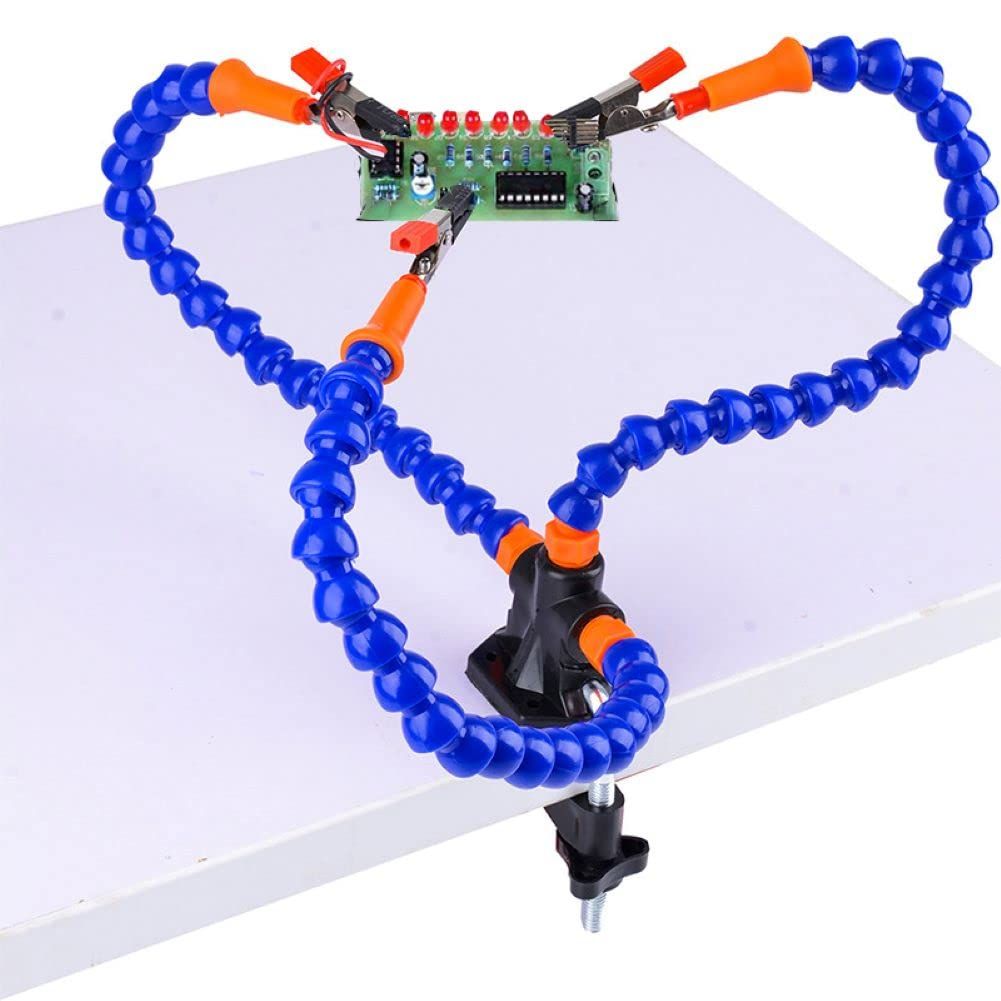 3 Flexible Arms with AdjustableTable Desk Clamp Base solder holder for Pcb Repair