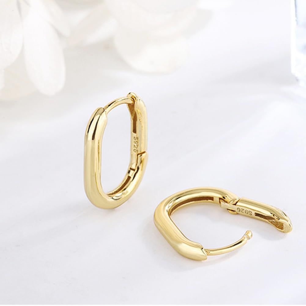 French U-shaped 925 sterling silver earrings with simple and cool style for women view 4