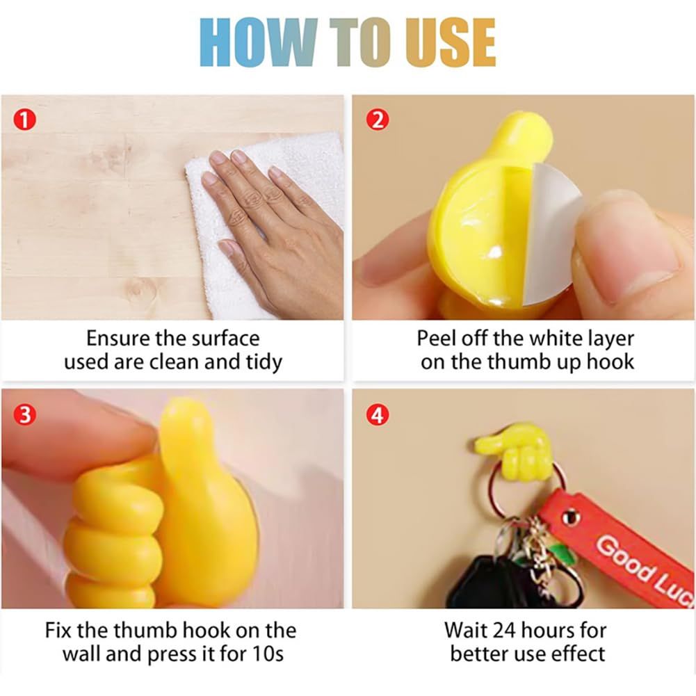 5pcs Creative Silicone Thumb Wall Hook view 4