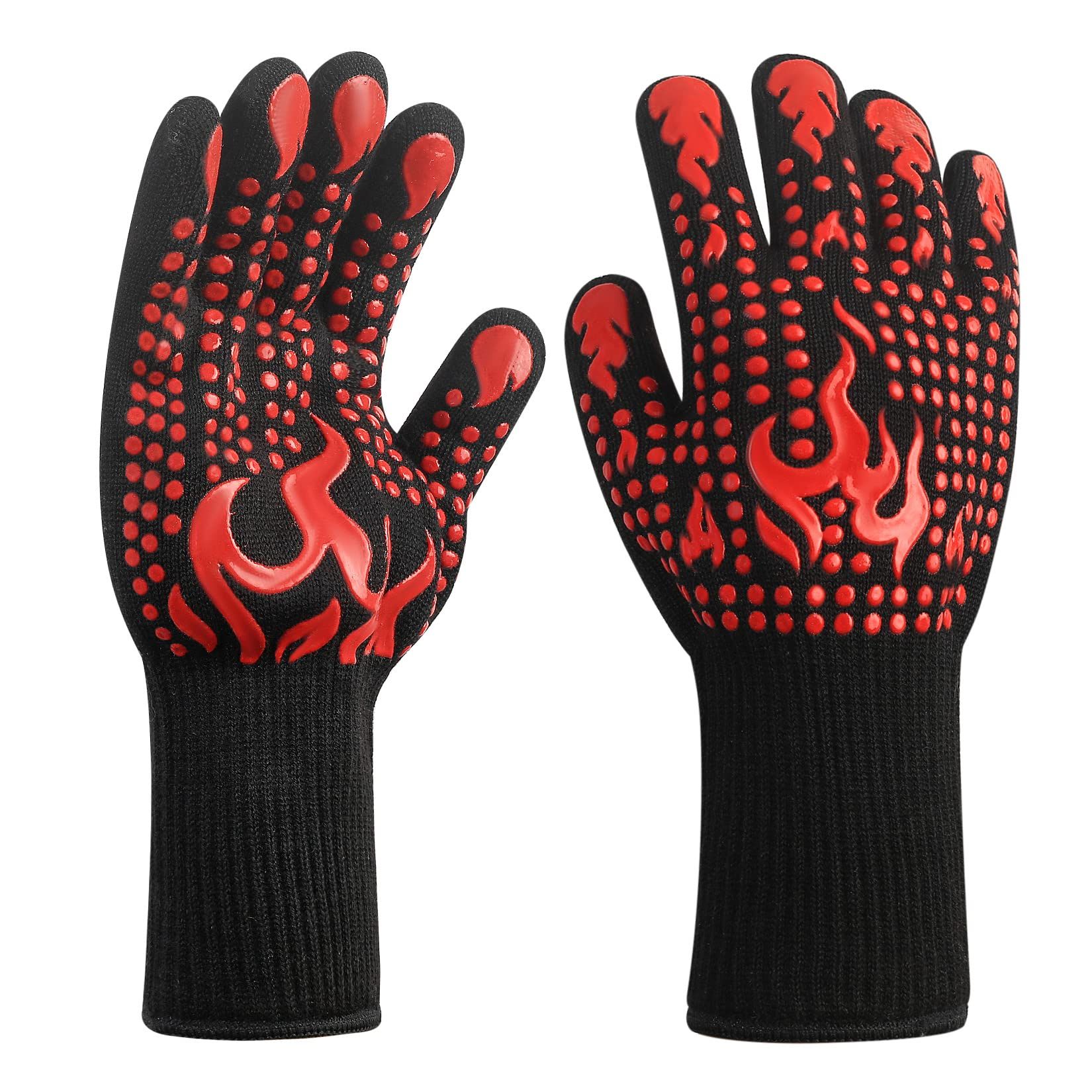 2pcs Large BBQ Gloves Non-Slip Silicone Oven Gloves