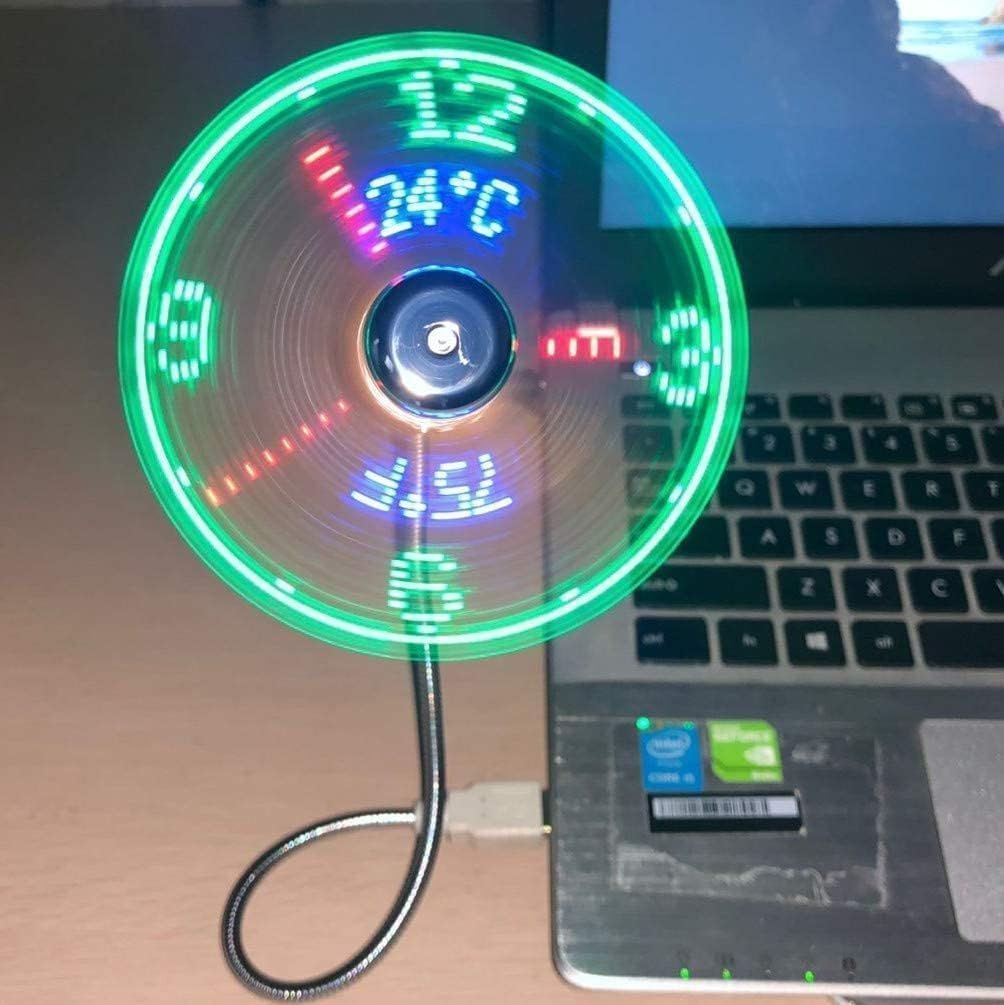 Intelligent USB clock, small fan, LED light emission time, temperature hose view 2