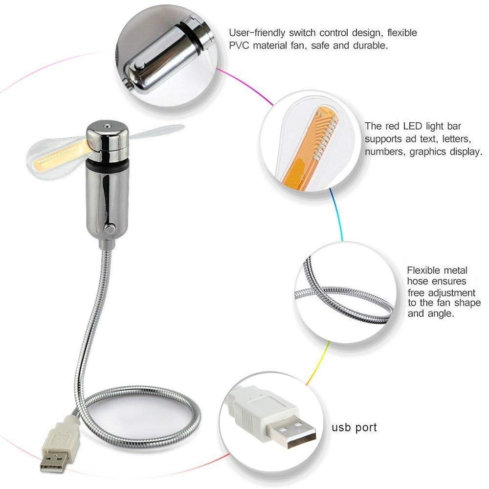 Intelligent USB clock, small fan, LED light emission time, temperature hose view 3