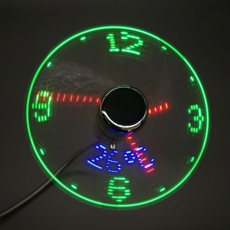 Intelligent USB clock, small fan, LED light emission time, temperature hose view 4