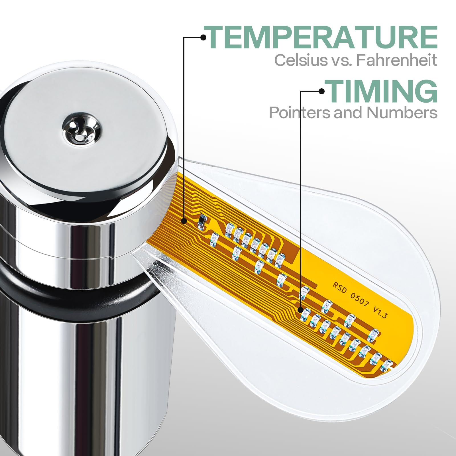 Intelligent USB clock, small fan, LED light emission time, temperature hose view 5