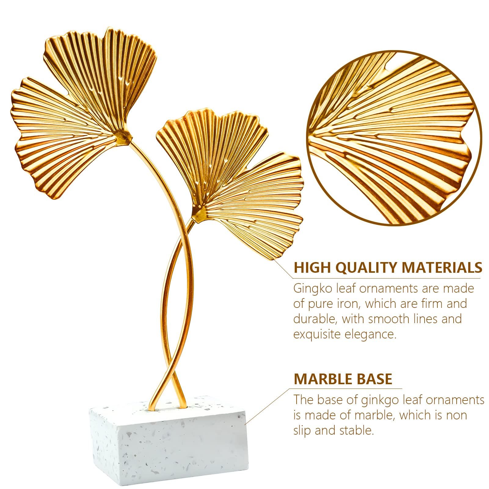 Metal Ginkgo Leaf Ornaments view 2