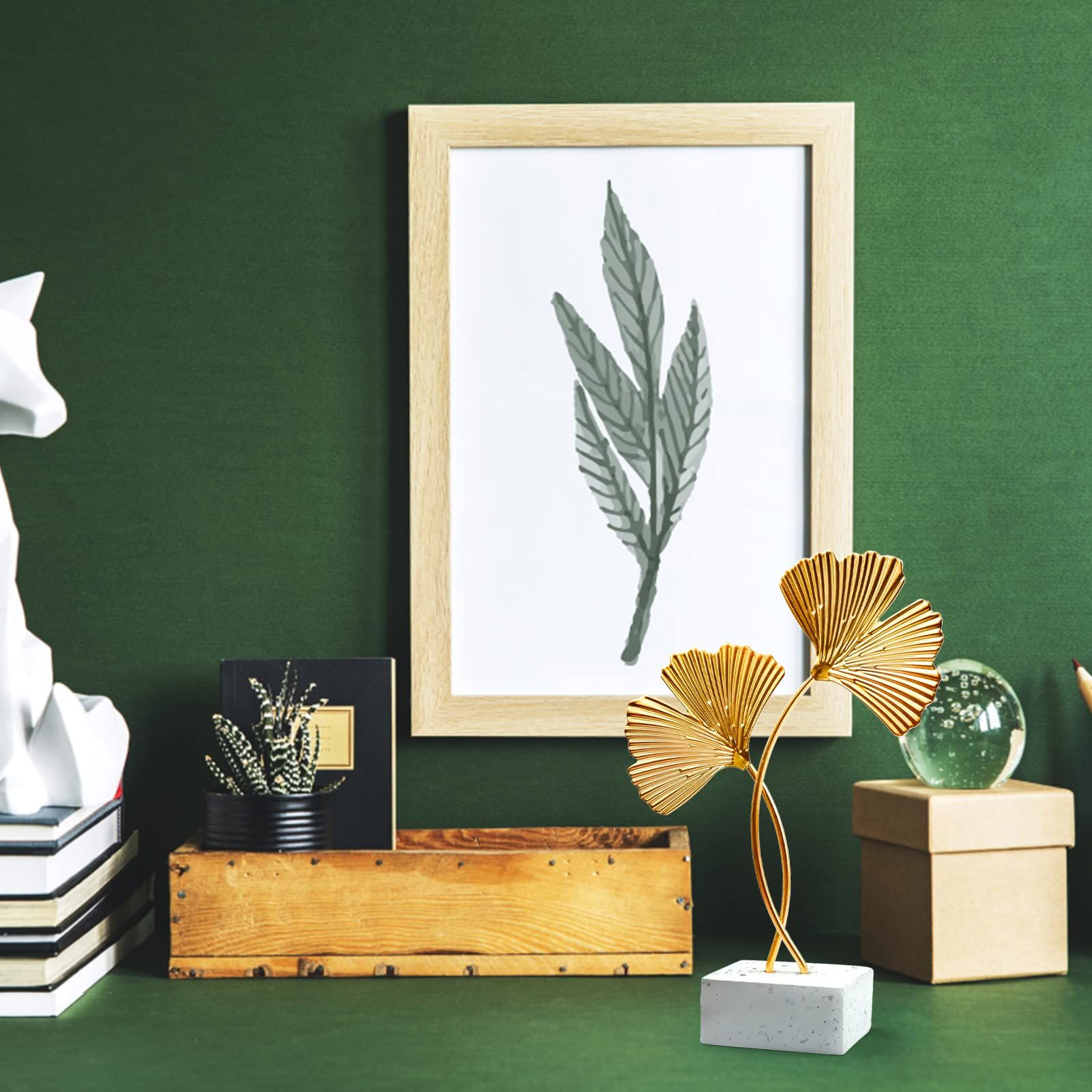 Metal Ginkgo Leaf Ornaments view 3