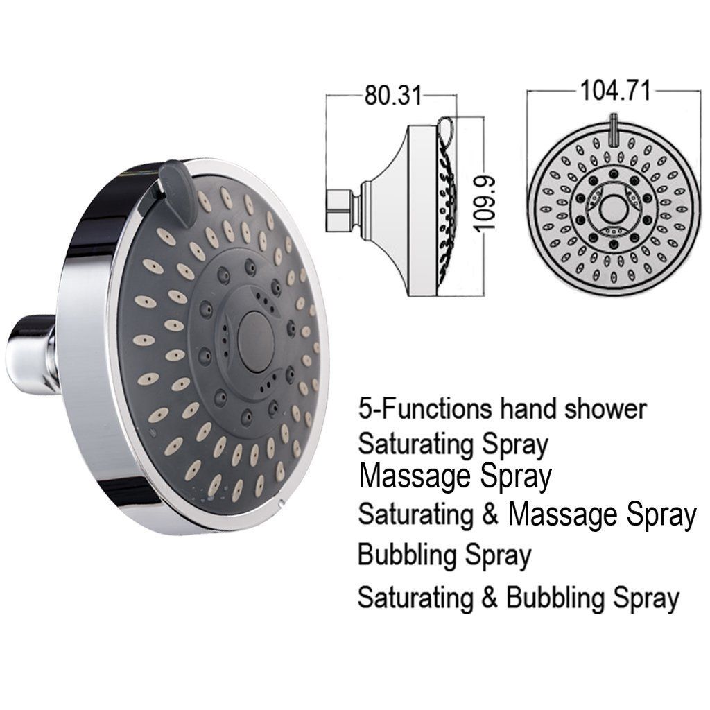 4-inch concealed top spray five level water-saving small shower head view 3
