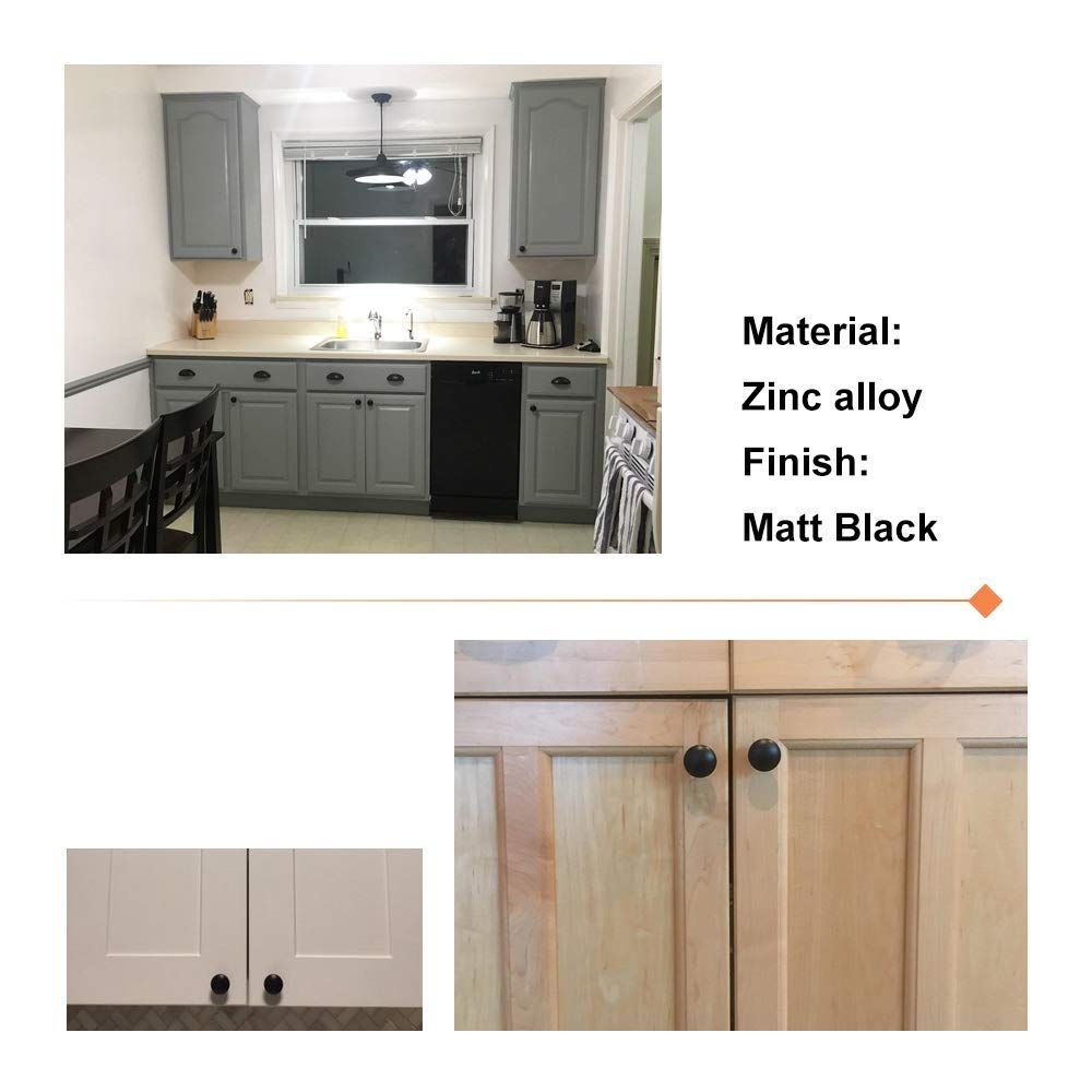 2pcs，Black Cabinet Knobs view 3