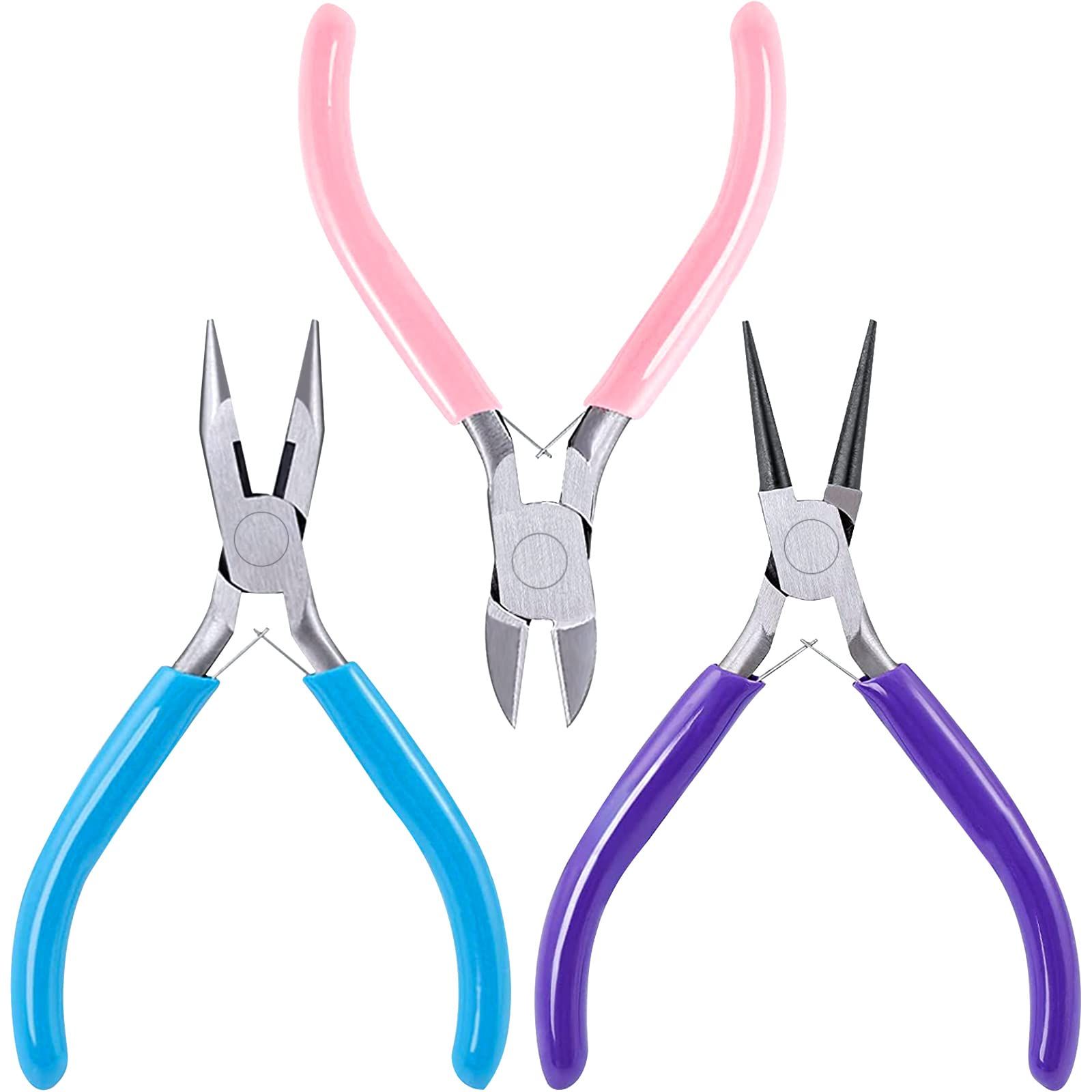 3pcs Jewelry Pliers Set Tools Includes Needle Nose Pliers Round Nose Pliers