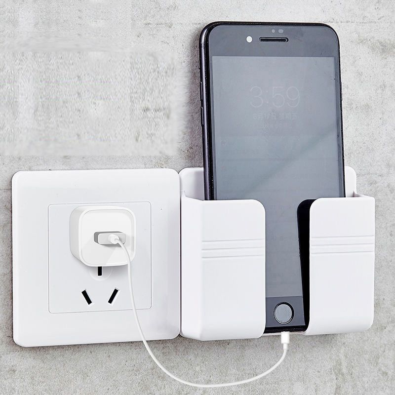Wall Mount Phone Holder, Phone Stand with Adhesive and Data Cable Receiving view 2