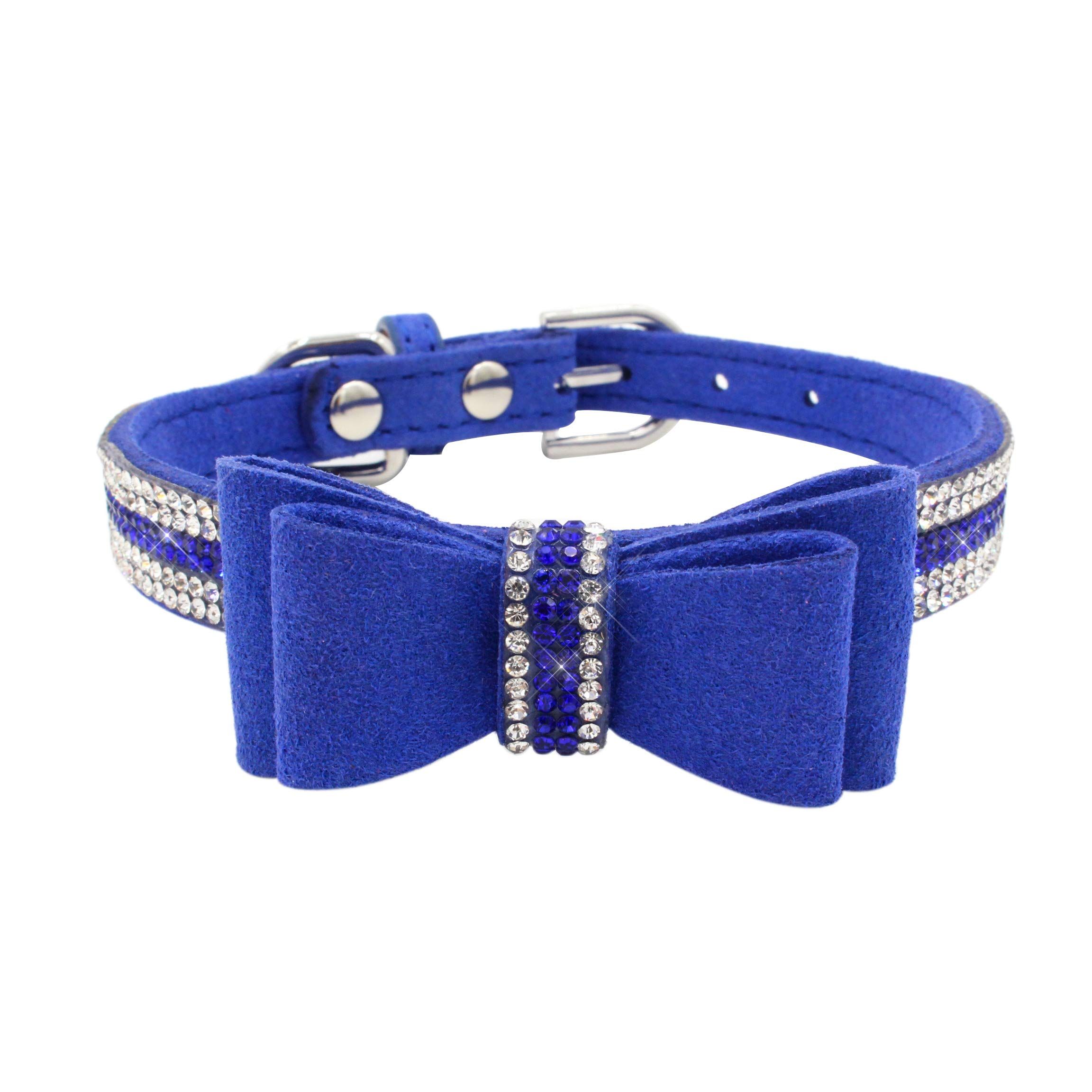 Rhinestone dog collar with bow