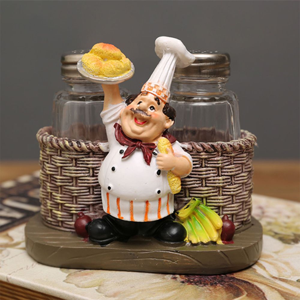 Chef Stature Holder, Salt and Pepper Shaker Sets Statue Bottle Holder view 2