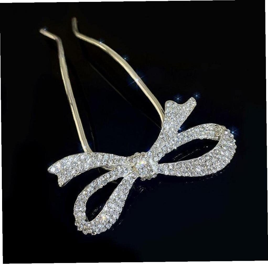 Bow Hairpin Rhinestone Barrettes Hair Jewels for Women Vintage Hair view 3