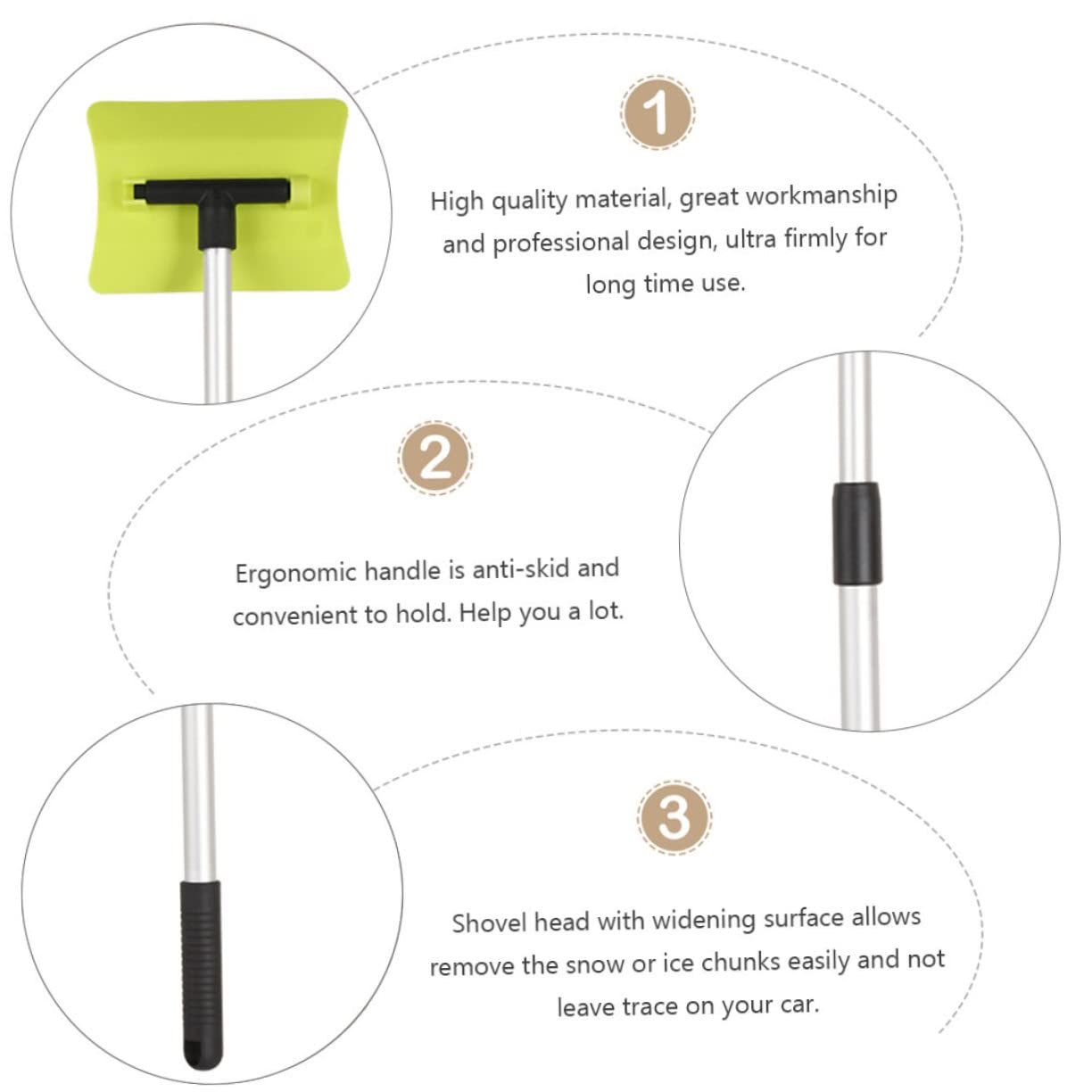 Shovel Ice Scrapper for Car Ice Scraper Car Accessory Ice Removing Tool Car view 3