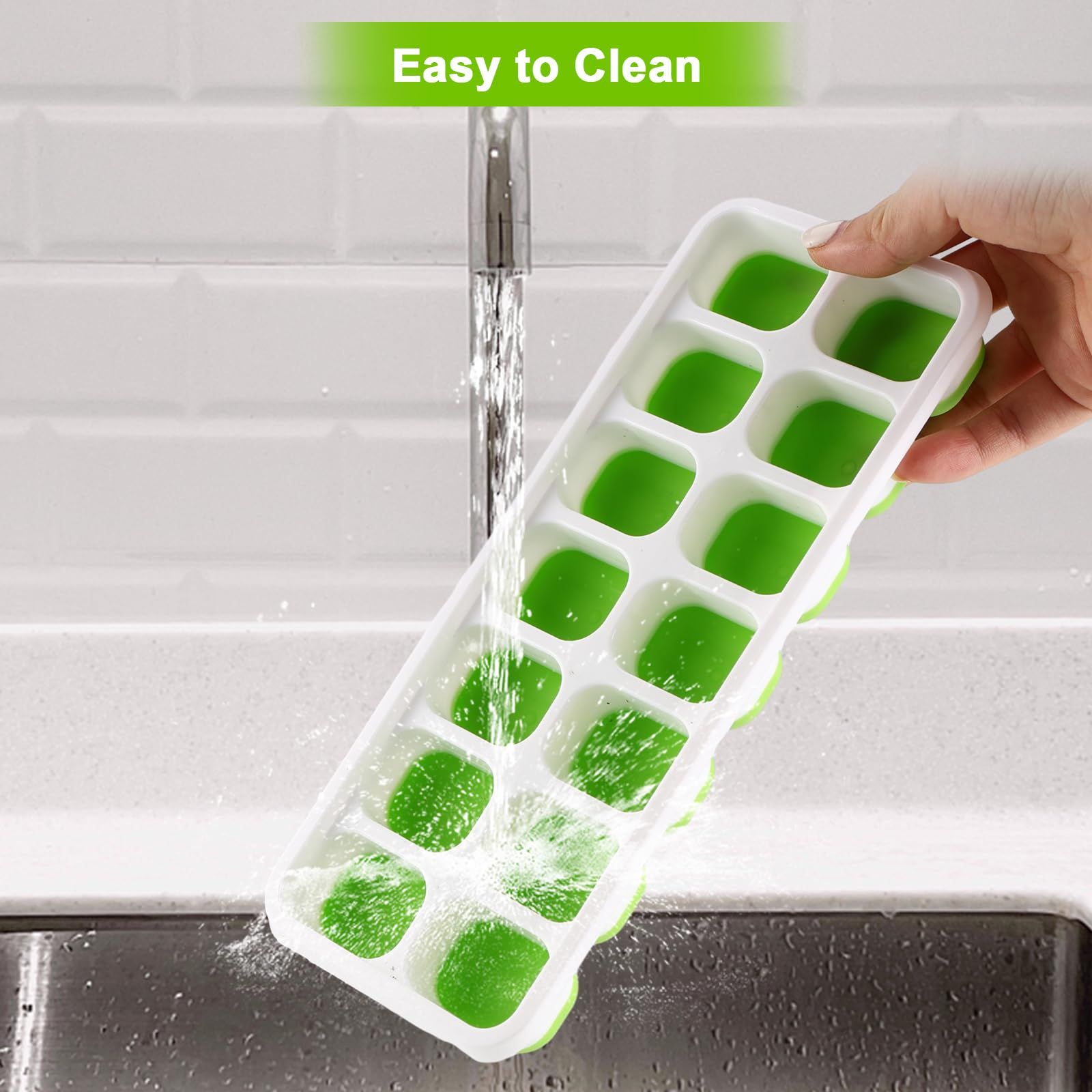 14 grid soft bottom silicone ice tray mold ice box DIY homemade ice cream ice view 3