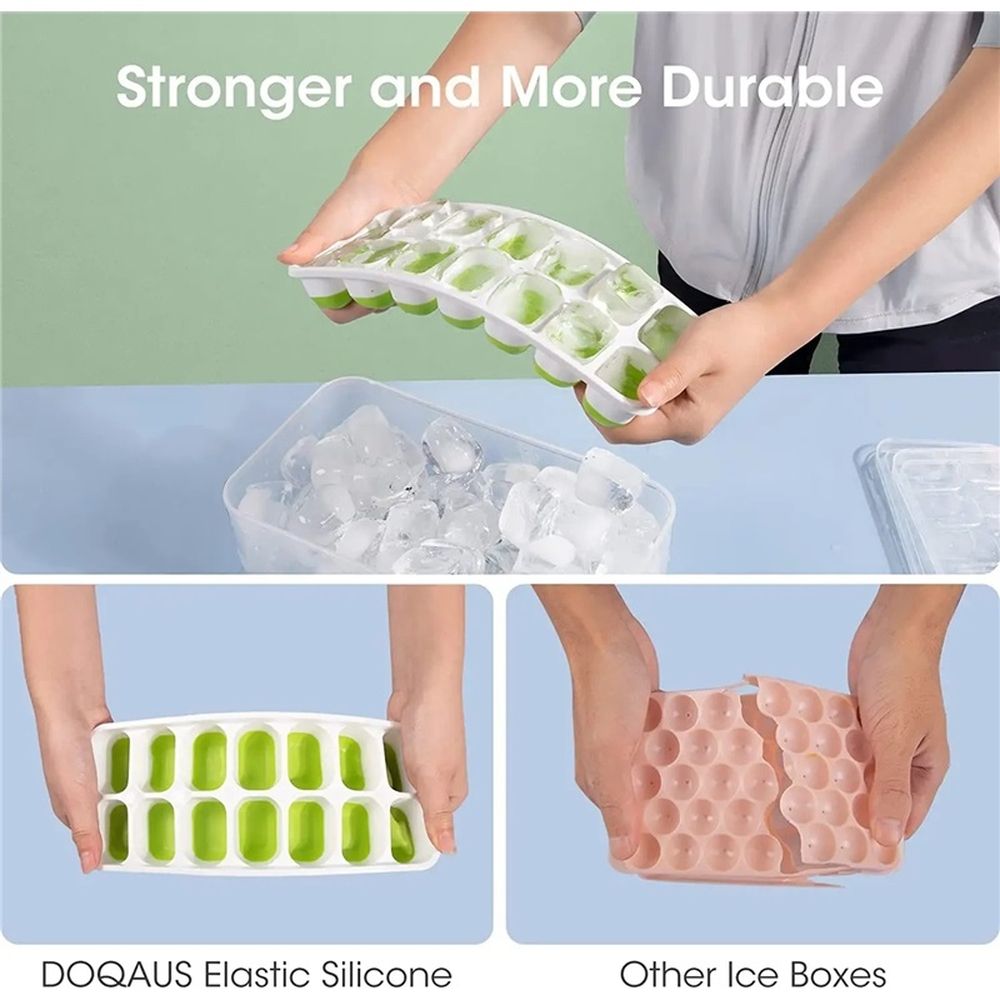 14 grid soft bottom silicone ice tray mold ice box DIY homemade ice cream ice view 5