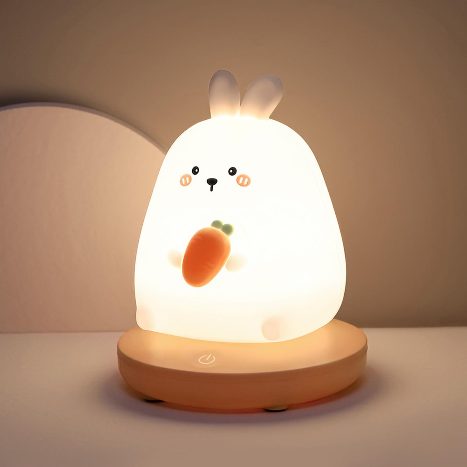 Cute Carrot Rabbit LED Baby Night Light Silicone Children's Night Light Rabbit view 2