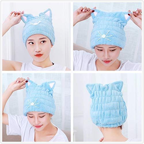 2Pcs Ultra Absorbent Hair Quick Drying Towel Microfiber Hair Dry Wrap Turban view 5