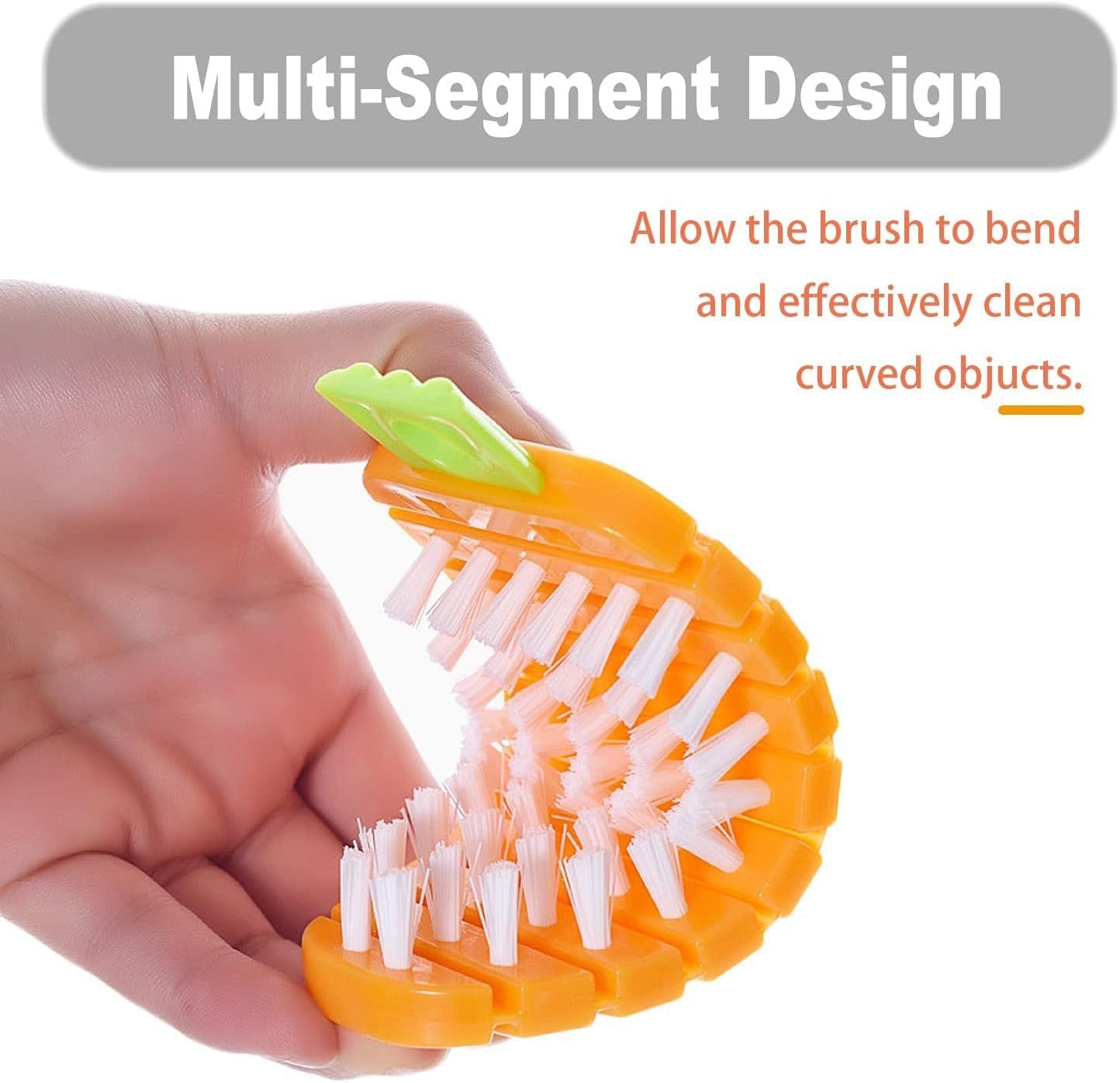 2Pcs Vegetable Brush,Multiple Segments are Bendable Fruit Vegetable Cleaning view 2
