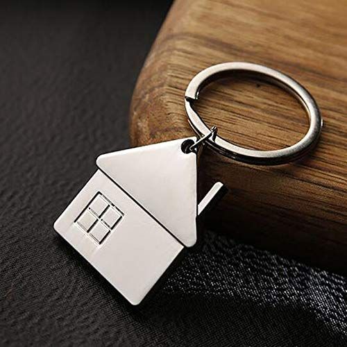 Cute Cartoon House with Window keychain Mental Keyring for Men and Women Gift view 2