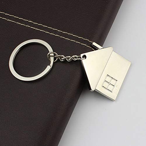 Cute Cartoon House with Window keychain Mental Keyring for Men and Women Gift view 3