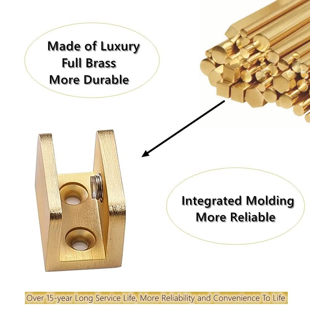 Pack of 4 Brass Glass Clamp view 3